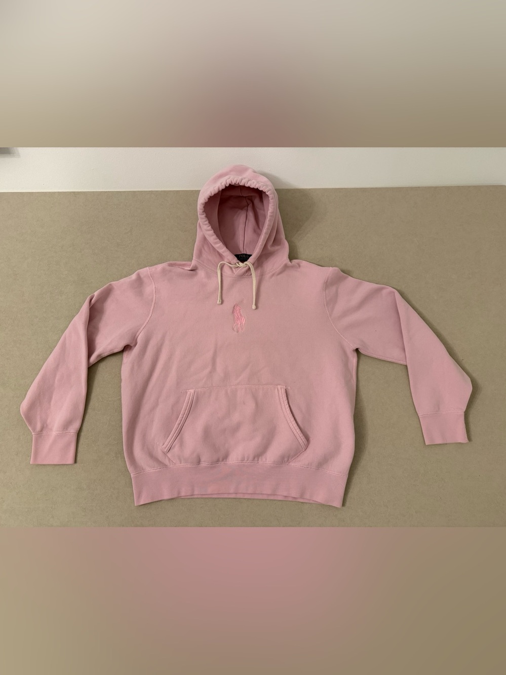Polo Ralph Lauren Big Pony Pink Fleece Hoodie Pullover Size L - Picture 12 of 16